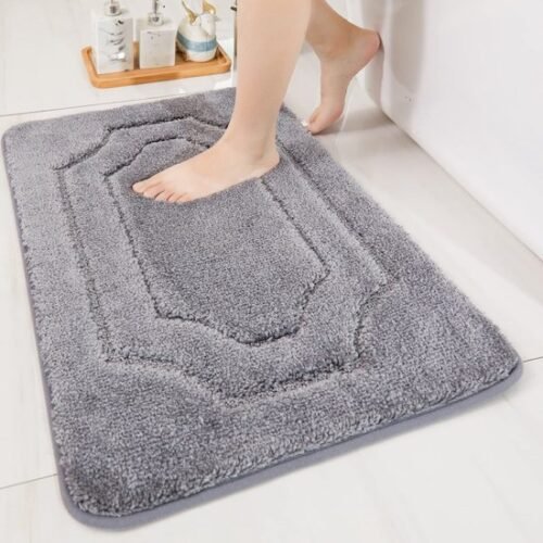 Unyqoos® Zachte Antislip Badmat voor Badkamer met Hoge Waterabsorptie, 50 x 80 cm, Grijs