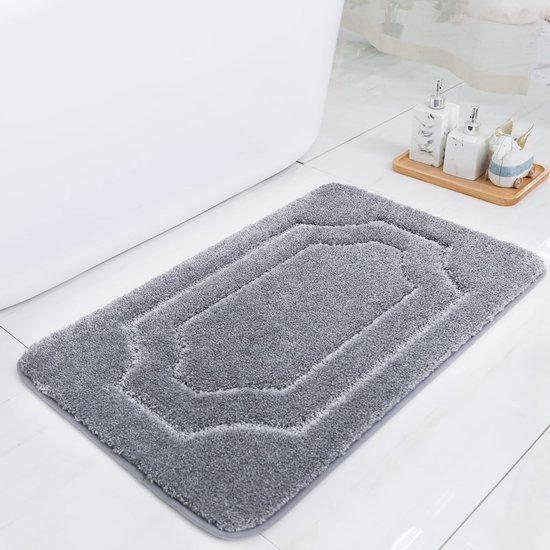 Unyqoos® Zachte Antislip Badmat voor Badkamer met Hoge Waterabsorptie, 50 x 80 cm, Grijs