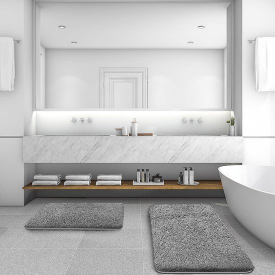 Unyqoos® Zachte en absorberende badmatten set met antislip ontwerp voor badkamer