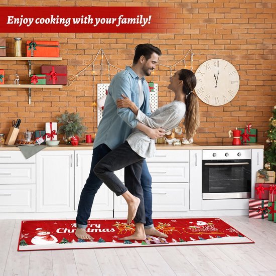 550x550-23912.jpg Unyqoos® Wasbaar kersttapijt met antislip en kerstmanprint voor diverse ruimtes