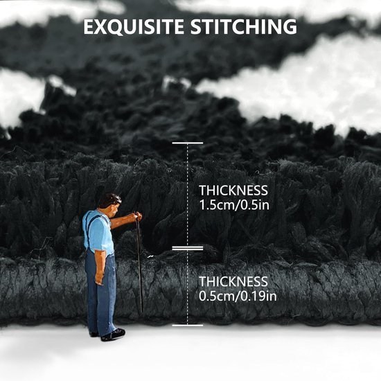 550x550-23918.jpg Unyqoos® Zwarte badmat met antisliplaag en absorberende microvezel 50 x 80 cm