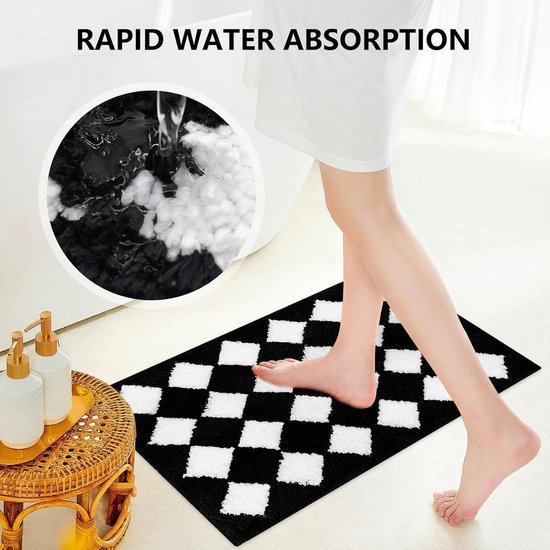 550x550-23919.jpg Unyqoos® Zwarte badmat met antisliplaag en absorberende microvezel 50 x 80 cm