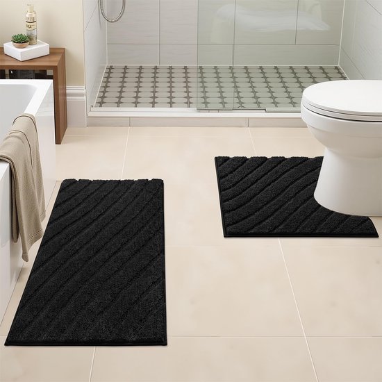 Unyqoos® Zachte en Absorberende Badmat met Antislip voor Badkamergebruik 60x120 cm