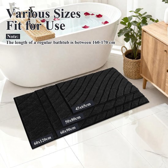 Unyqoos® Zachte en Absorberende Badmat met Antislip voor Badkamergebruik 60x120 cm