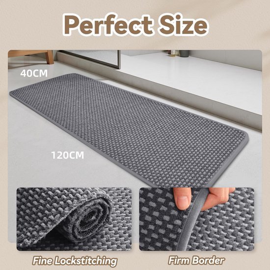 550x550-23976.jpg Unyqoos® Absorberende en Antislip Chenille Badmat in Donker- en Lichtgrijs 40x120 cm