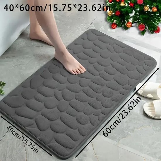 Unyqoos® Zachte en absorberende badmat met antisliplaag voor badkamer