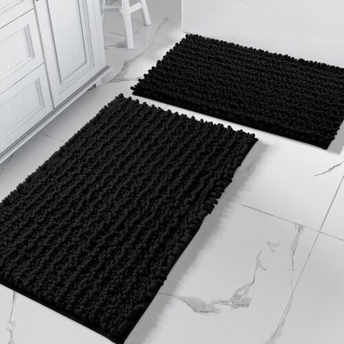Unyqoos® Tweedelige Chenille Badmat Set voor Ultiem Comfort en Veiligheid