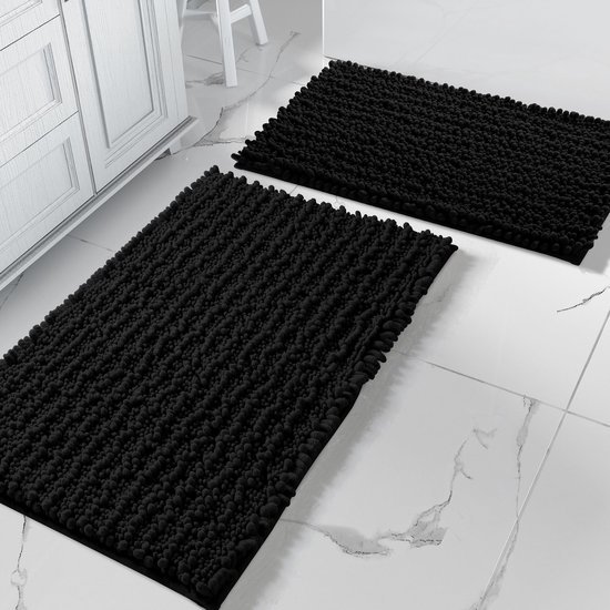 Unyqoos® Tweedelige Chenille Badmat Set voor Ultiem Comfort en Veiligheid