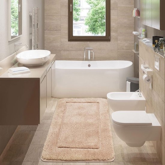 Unyqoos® Zacht Hoogpolig Badkamertapijt van Microvezel met Antislip Onderkant