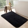 Unyqoos® Zachte zwarte badmat met antislip en sneldrogend materiaal voor badkamer