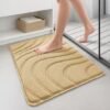 Unyqoos® Zachte antislip badmat van microvezel met golfpatroon voor badkamer