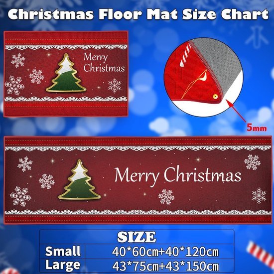550x550-24057.jpg Unyqoos® Wasbare kersttapijten set met antislip voor binnen en keuken decoratie
