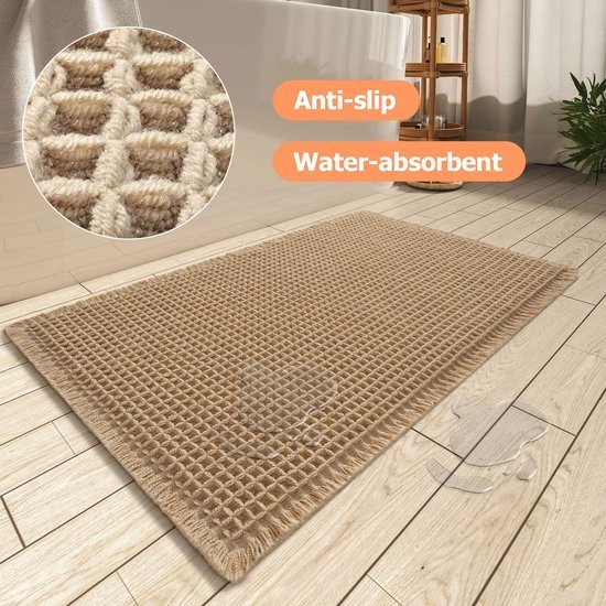 Unyqoos® Set van twee badmatten met waterabsorberende en sneldrogende eigenschappen
