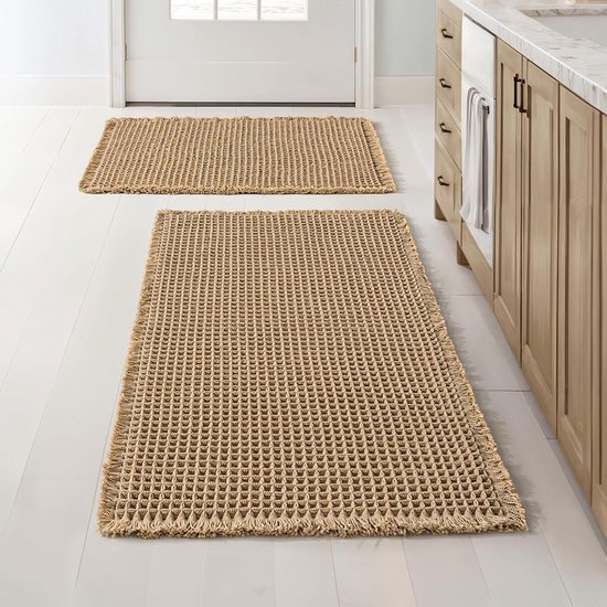 Unyqoos® Set van twee badmatten met waterabsorberende en sneldrogende eigenschappen