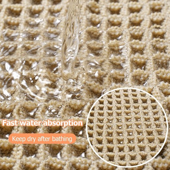 Unyqoos® Set van twee badmatten met waterabsorberende en sneldrogende eigenschappen