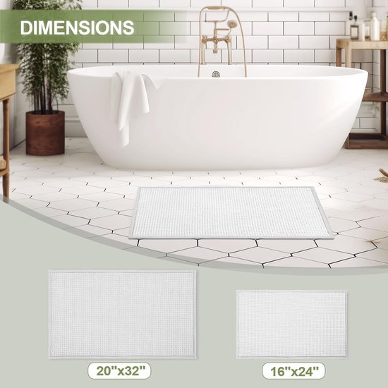 Unyqoos® Zachte en absorberende badmat met antislip voor badkamer en douche