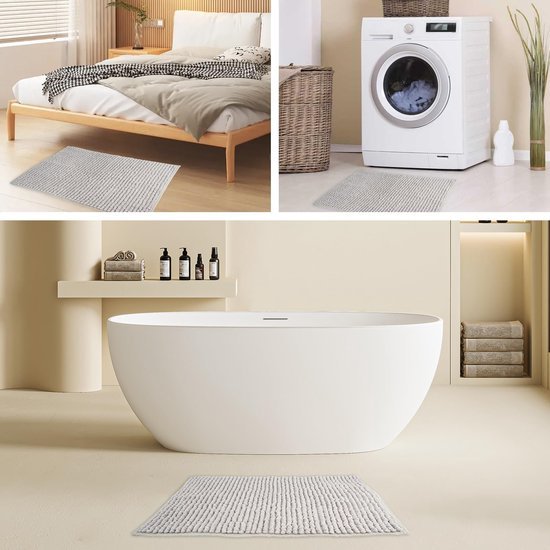 Unyqoos® Zachte en absorberende badmat van chenille voor badkamer comfort