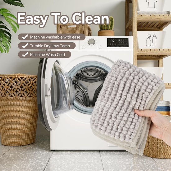 Unyqoos® Zachte en absorberende badmat van chenille voor badkamer comfort