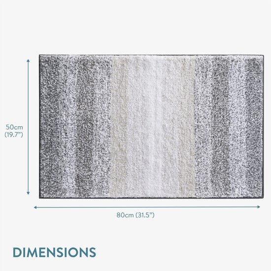 550x550-24114.jpg Unyqoos® Grijs-witte badmat van katoen met antislip en wasbare eigenschappen