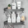 Unyqoos® Innovatieve Ruimtebesparende Hoekdoucheplank Zonder Boren voor Badkamer en Keuken