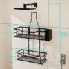 Unyqoos® Draaibare Douchehanger met Ruime Opbergmanden en Verstelbare Haken voor Badkamerorganisatie
