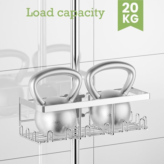 Unyqoos ® Innovatieve Doucheplank Set zonder Boren voor Organisatie en Opslag in de Badkamer