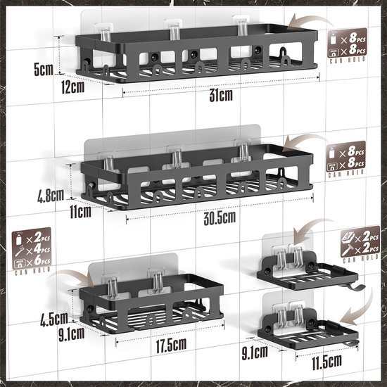 Unyqoos ® Stijlvolle en Functionele Badkamerplank zonder Boren voor Eenvoudige Installatie