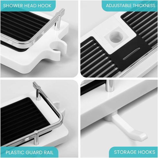 Unyqoos ® Aanpasbare Doucherekken Set Zonder Boren voor Organisatie en Opbergruimte