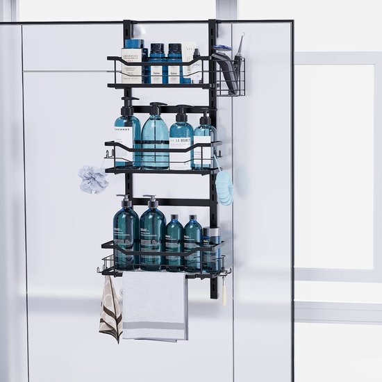 Unyqoos ® Stijlvolle Hangende Douche Organizer met Verstelbare Hoogte, Zonder Boren, Ideaal voor Badkameropslag