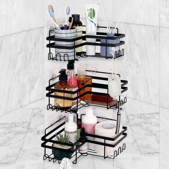 Unyqoos ® Ruimtebesparende Zelfklevende Hoekplankenset voor Badkamer en Keuken