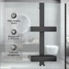 Unyqoos ® Handige Ophangbare Doucheplank voor Frameloze Deuren, Badkamer Organizer, Zwart, Zonder Boren Nodig