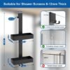 Unyqoos ® Handige Ophangbare Doucheplank voor Frameloze Deuren, Badkamer Organizer, Zwart, Zonder Boren Nodig