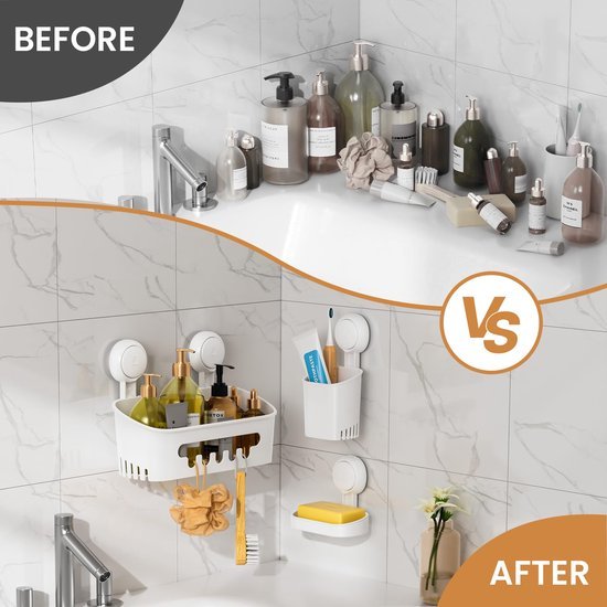 Unyqoos ® Innovatieve Doucheplank Met Zuignap Zonder Boren Voor Badkamer En Keuken