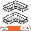 Unyqoos® Doucherek voor hoekmontage zonder boren met sterke kleefkracht en extra haken