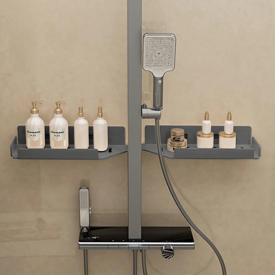 Unyqoos® Ruimtebesparende hoekplank voor badkamer en keuken zonder boren