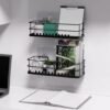 Unyqoos® Zwarte roestvrijstalen douche-organizer met 22 haken en zonder boren installatie