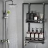 Unyqoos® Hangende doucheplank met twee manden voor badkamer zonder boren nodig