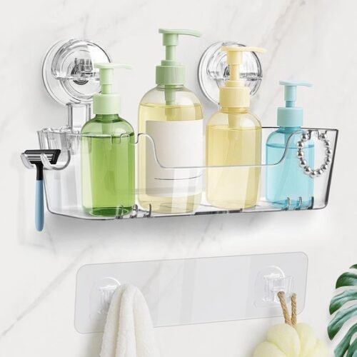 Unyqoos® Afneembare doucheplank met zuignap en scheerhouder voor badkamer
