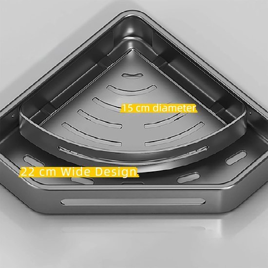 550x550-24459.jpg Unyqoos® Zwarte hoekdoucheplank zonder boren met haken en stang voor badkamer