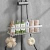 Unyqoos® Roestvrijstalen opbergrek voor douche zonder boren met grote capaciteit