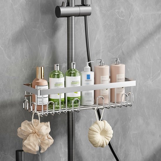 Unyqoos® Roestvrijstalen opbergrek voor douche zonder boren met grote capaciteit
