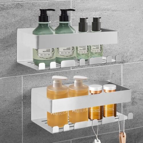 550x550-24490.jpg Unyqoos® Set van twee roestvrijstalen doucheplanken zonder boren voor badkamer en keuken