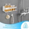 Unyqoos® Set van twee roestvrijstalen doucheplanken zonder boren voor badkamer en keuken