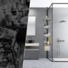 Unyqoos® Telescopisch en verstelbaar hoekdoucherek met vier manden en antislip ontwerp in zwart voor badkamer