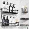 Unyqoos® Roestvrij Stalen Doucheplank Set Zonder Boren - 5 Stuks Badkamer Organizer met Grote Capaciteit