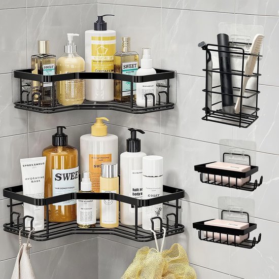 550x550-24583.jpg Unyqoos® Zelfklevende hoekdoucheplank met 12 haken voor badkamer en keuken