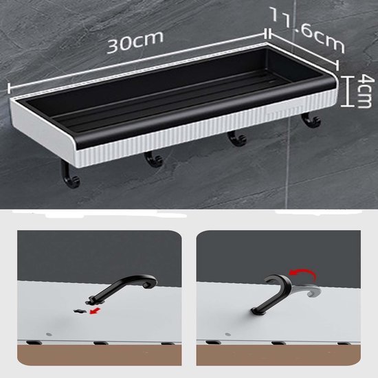 550x550-24652.jpg Unyqoos® Set van twee multifunctionele wandrekken voor badkamer en keuken zonder boren