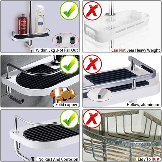 550x550-24671.jpg Unyqoos® Praktische doucheplank met haken voor badkameropslag zonder boren