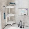Unyqoos® Hoekdoucheplank met Praktische Opbergruimte voor Badkamer zonder Boren, Set van 3, Vrijstaand Ontwerp