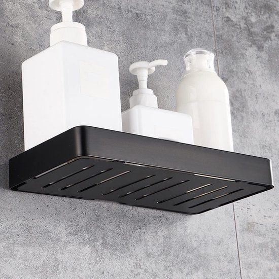 Unyqoos® Zwart Afvoerrek en Wandhouder voor Badkamer en Keuken met Handdoekhaken